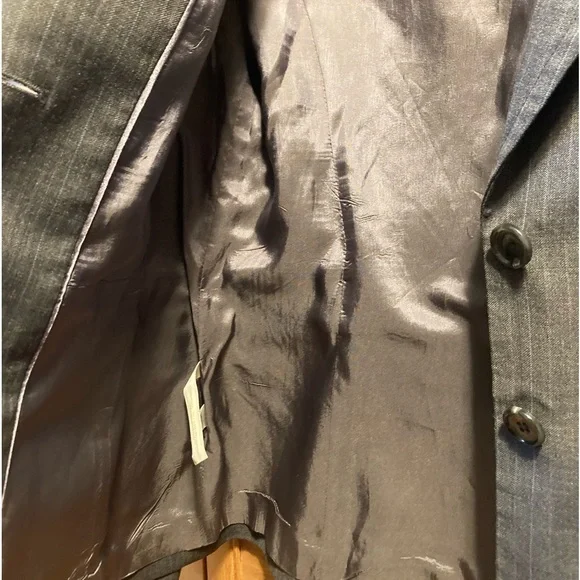 Ann Taylor Grey & Blue Pinstriped Blazer - Picture 8 of 16